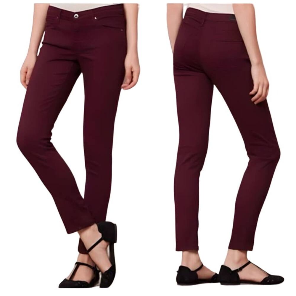 AG Adriano Goldschmied Women's Stevie Ankle Straight Leg Jeans - Burgundy